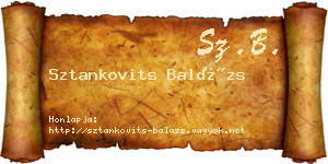 Sztankovits Balázs névjegykártya
